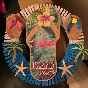 Hand made Beach theme clothespin wreath.